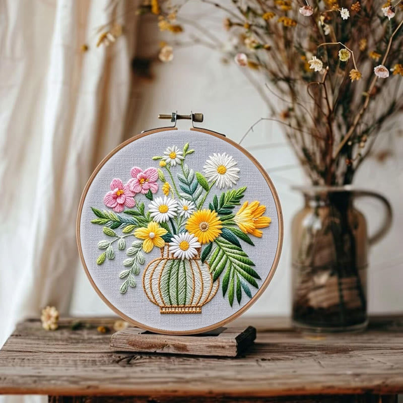 Rubbyoo Embroidery Kit -  Bloomming Flower | Colorful Home Decoration - image 2