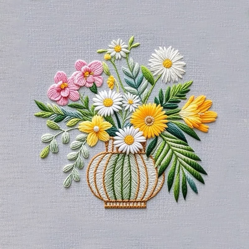 Rubbyoo Embroidery Kit -  Bloomming Flower | Colorful Home Decoration - image 9