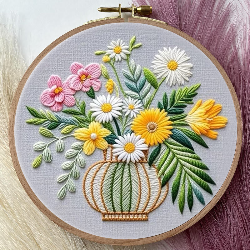 Rubbyoo Embroidery Kit -  Bloomming Flower | Colorful Home Decoration - image 3