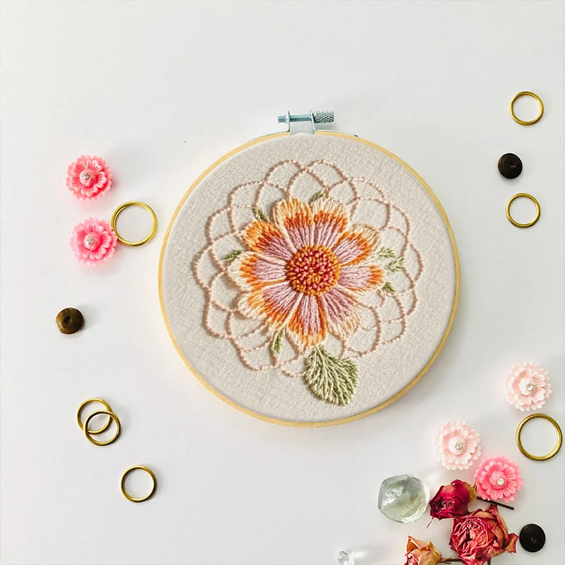 Rubbyoo Embroidery Kit - Attractive Bloom Flower | Needlework For Beginner - image 8