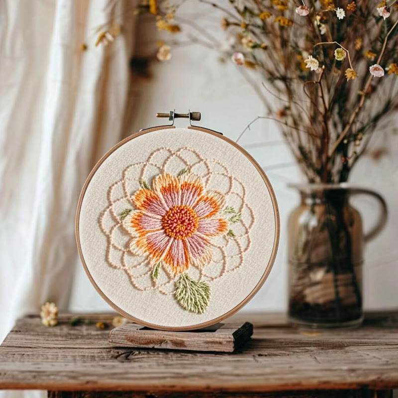 Rubbyoo Embroidery Kit - Attractive Bloom Flower | Needlework For Beginner - image 7