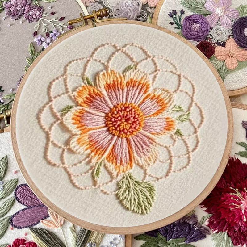 Rubbyoo Embroidery Kit - Attractive Bloom Flower | Needlework For Beginner - image 3