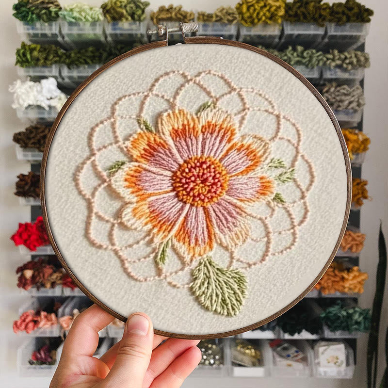 Rubbyoo Embroidery Kit - Attractive Bloom Flower | Needlework For Beginner - image 4