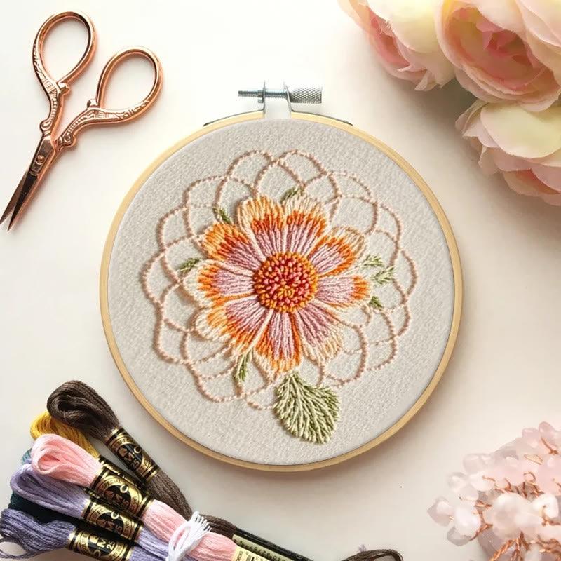 Rubbyoo Embroidery Kit - Attractive Bloom Flower | Needlework For Beginner - image 6