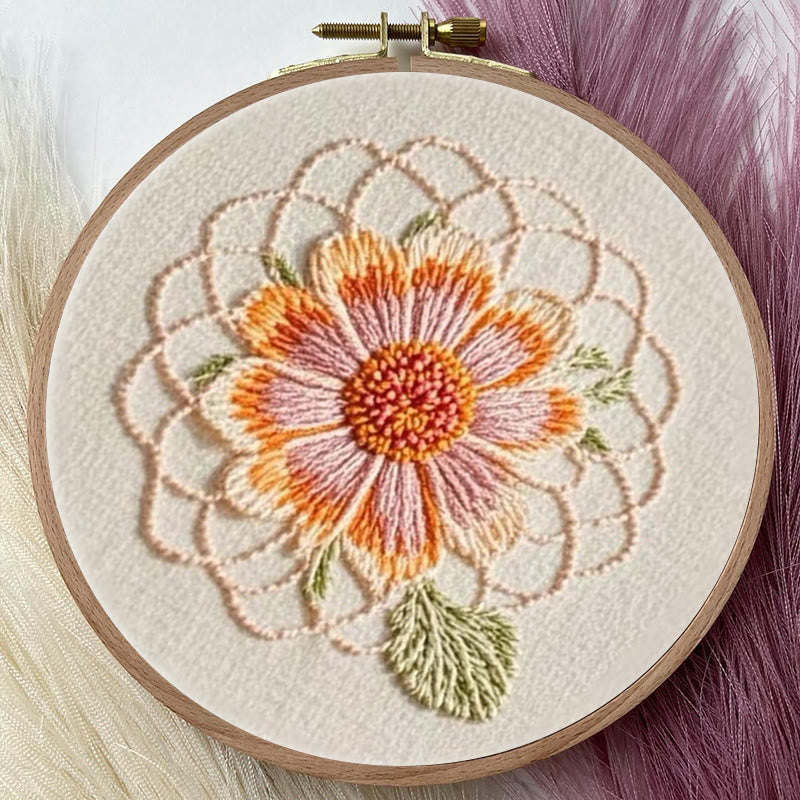 Rubbyoo Embroidery Kit - Attractive Bloom Flower | Needlework For Beginner - image 2