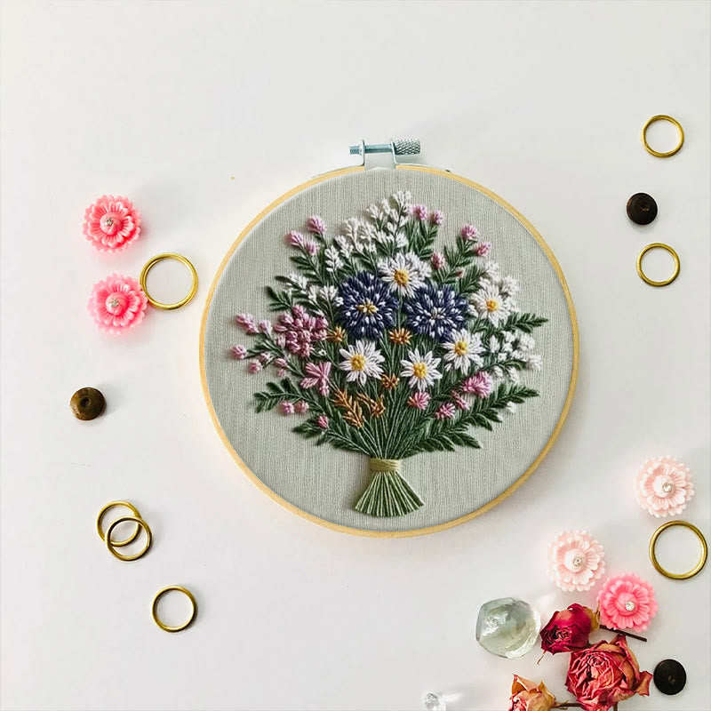 Rubbyoo Embroidery Kit - Pretty Spring Bouquet | Nice Craft Gift For Mom - image 8