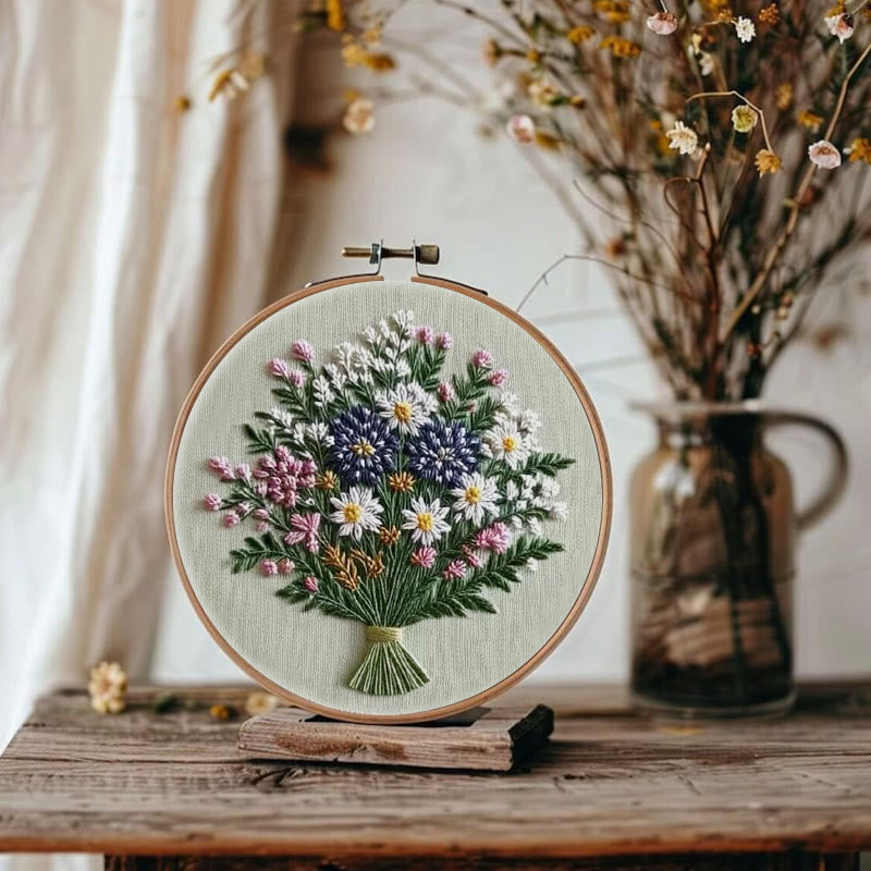 Rubbyoo Embroidery Kit - Pretty Spring Bouquet | Nice Craft Gift For Mom - image 6