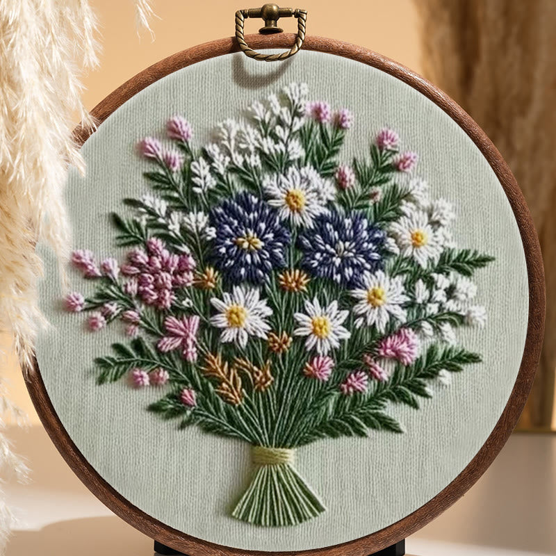 Rubbyoo Embroidery Kit - Pretty Spring Bouquet | Nice Craft Gift For Mom - image 3