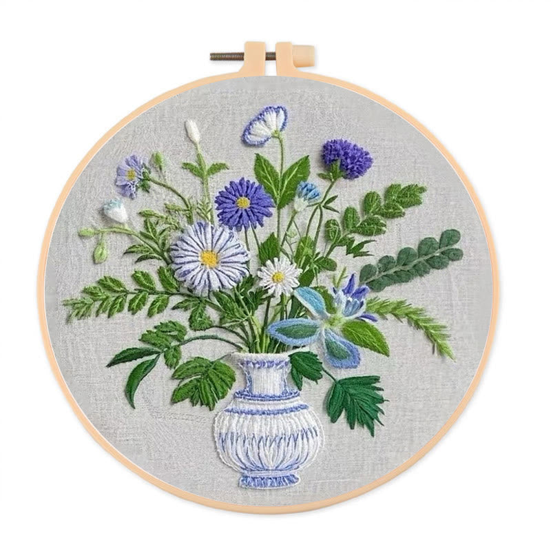 Rubbyoo Embroidery Kit - Beautiful Daisies Flowers  |  Handmake Wall Art Decor - 20*20cm - image 0