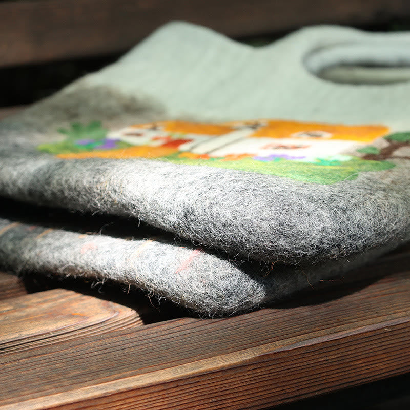 Needle Felted Bag - Portable Shopping Handbag | Handmake Novelty Gift   - image 5