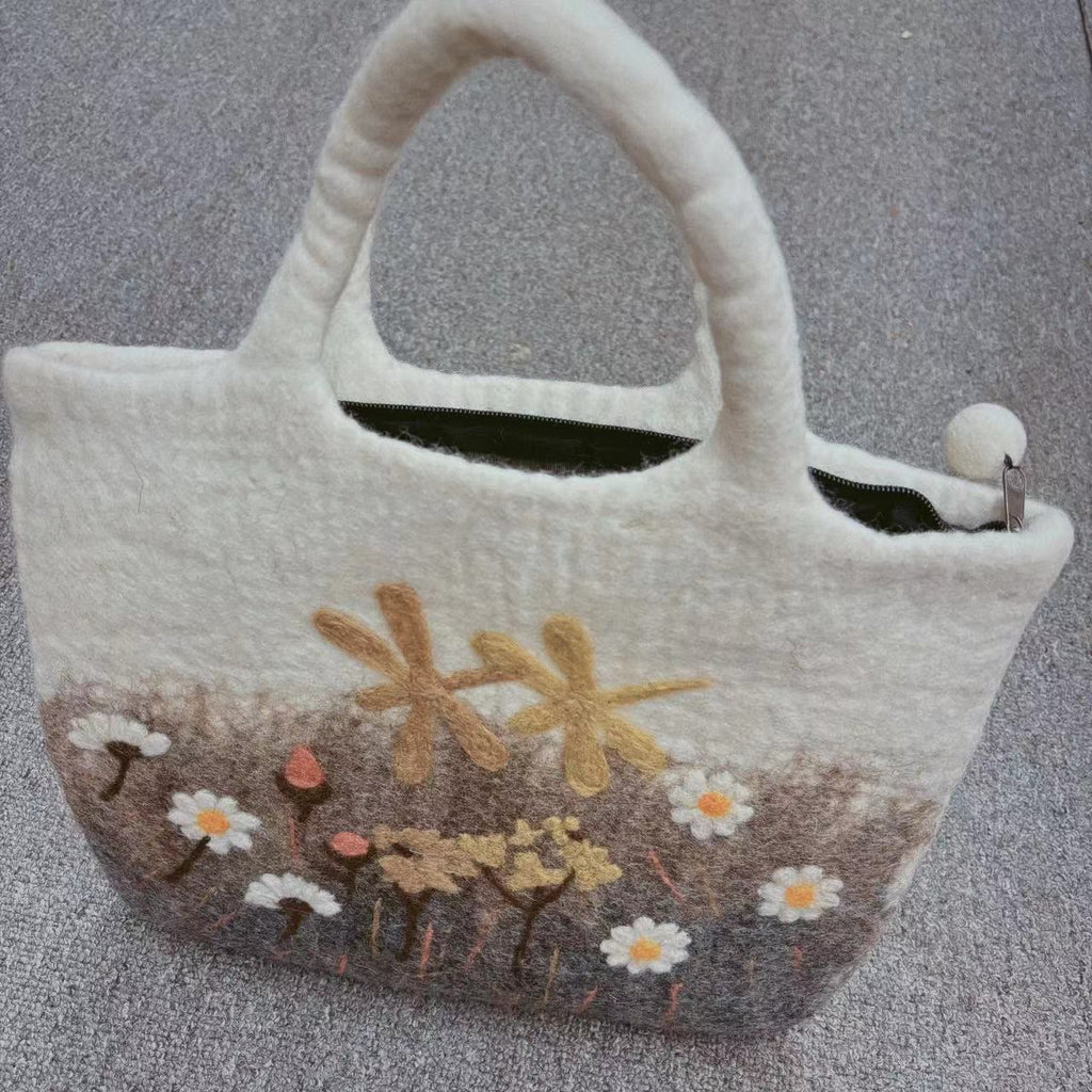 Needle Felted Bag - Portable Shopping Handbag | Handmake Novelty Gift   - image 4