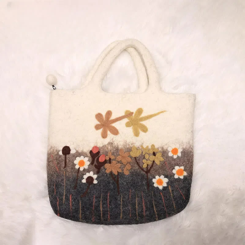Needle Felted Bag - Portable Shopping Handbag | Handmake Novelty Gift   - Garden - image 1