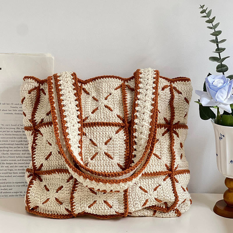 Handmade Crochet Bag  - Reusable Market Bag | Handmade Shoulder Bag | Large Bag For Women - Beige bag - image 0