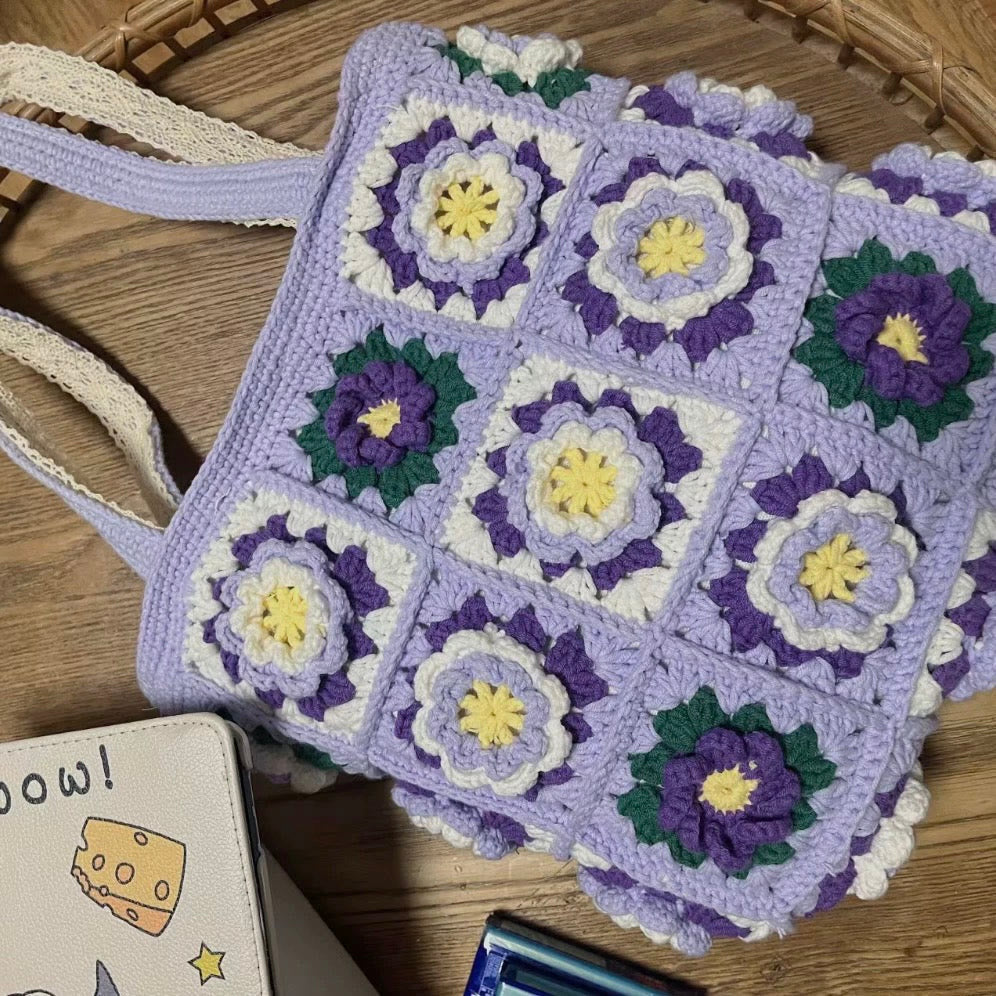 Handmade Crochet Bag  - Colorful Beach Bag | Large Capacity Bag | Handmake Craft Present  - image 7