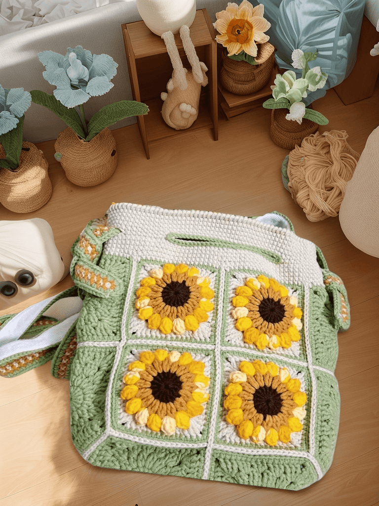 Handmade Crochet Bag  -  Sunflower Hand Bag |  Adjustable Crossbody Bag | Gift For Her - image 1