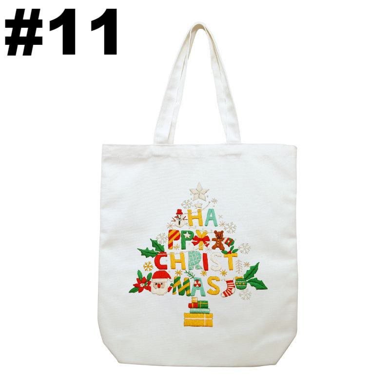 Embroidery Beige And White Canvas Tote Bag Kits | Beginner Flower Crafts | Eco-friendly Shoulder Bag | Christmas Gift - #11 - image 11