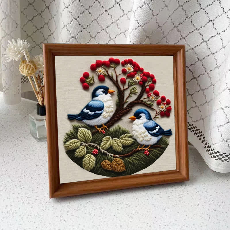 Rubbyoo Embroidery Kit - Hand Stitch Cute Little Blue Bird For Craft Lover - Embroidery Kit Plus An Extra Frame - image 12