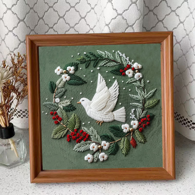 Rubbyoo Embroidery Kit - Winter Doves DIY Hoop Art - Embroidery Kit Plus An Extra Frame - image 10