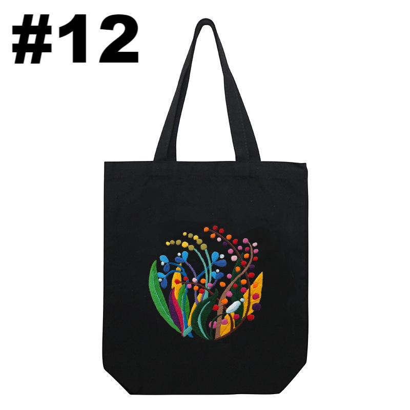 Embroidery Black Canvas Tote Bag Kits | Fashion Bags For Birthday Gifts | Handmake Unique Craft - #12 - image 12