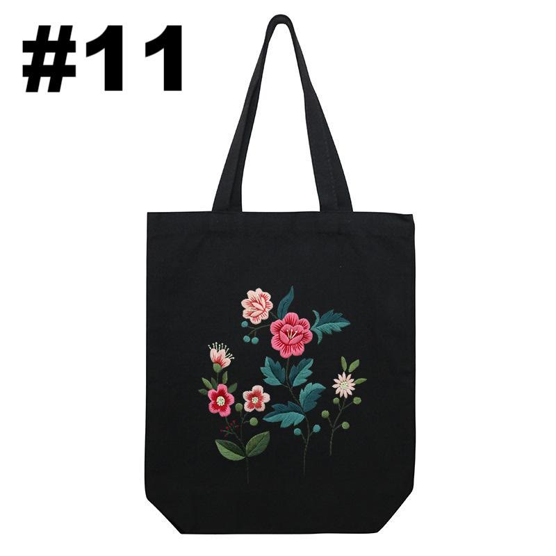 Embroidery Black Canvas Tote Bag Kits | Fashion Bags For Birthday Gifts | Handmake Unique Craft - #11 - image 11
