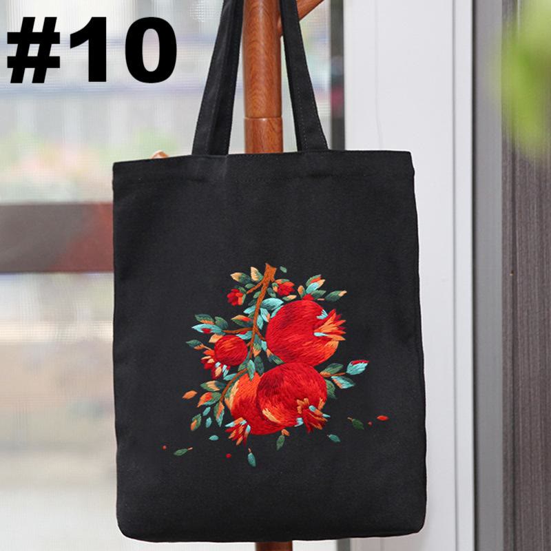 Embroidery Black Canvas Tote Bag Kits | Fashion Bags For Birthday Gifts | Handmake Unique Craft - #10 - image 10