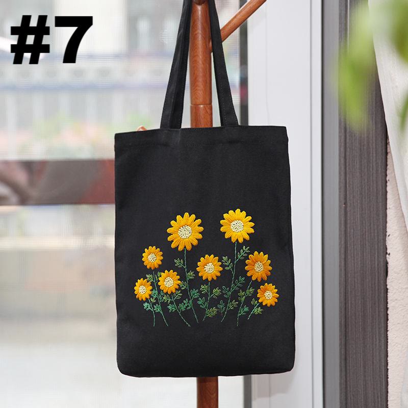 Embroidery Black Canvas Tote Bag Kits | Fashion Bags For Birthday Gifts | Handmake Unique Craft - #7 - image 7