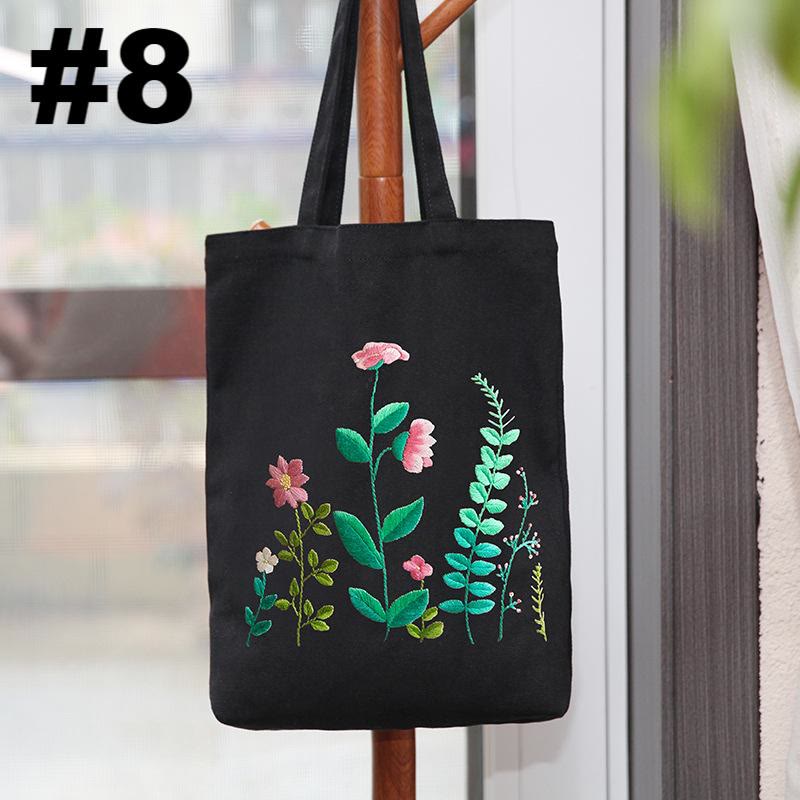 Embroidery Black Canvas Tote Bag Kits | Fashion Bags For Birthday Gifts | Handmake Unique Craft - #8 - image 8