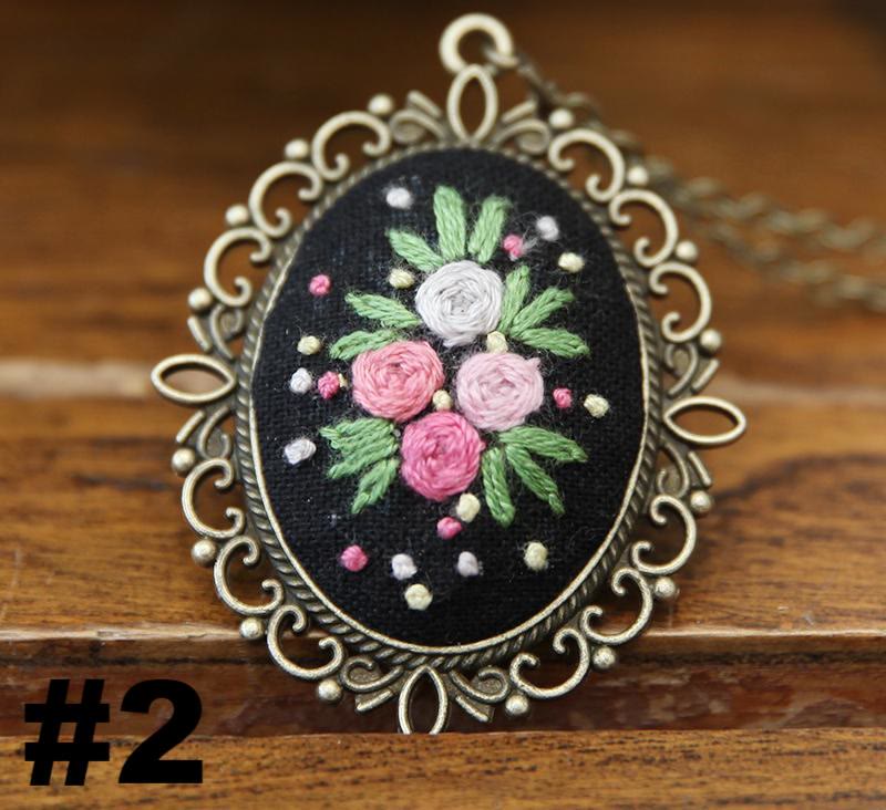 Embroidery Necklace Kits | Diy Sewing Pendants  | Suitable For Mother Day Gift - #2 - image 3