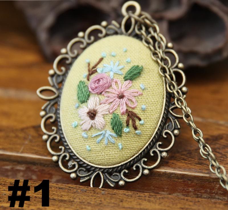 Embroidery Necklace Kits | Diy Sewing Pendants  | Suitable For Mother Day Gift - #1 - image 2
