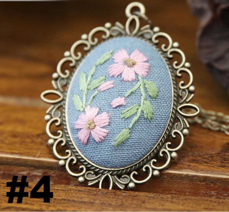 Embroidery Necklace Kits | Diy Sewing Pendants  | Suitable For Mother Day Gift - #4 - image 5