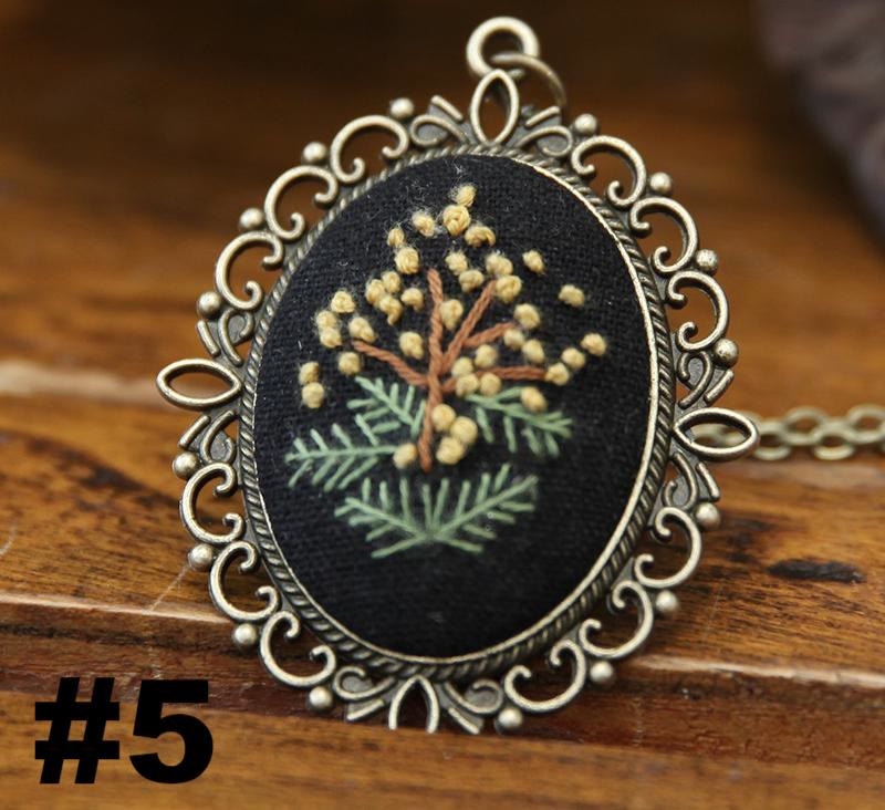 Embroidery Necklace Kits | Diy Sewing Pendants  | Suitable For Mother Day Gift - #5 - image 6