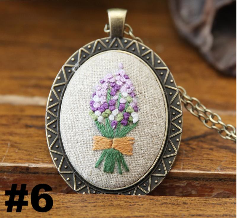 Embroidery Necklace Kits | Diy Sewing Pendants  | Suitable For Mother Day Gift - #6 - image 7