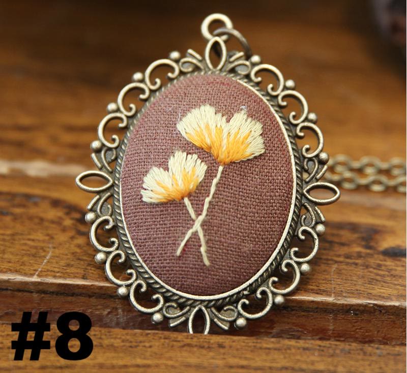 Embroidery Necklace Kits | Diy Sewing Pendants  | Suitable For Mother Day Gift - #8 - image 9