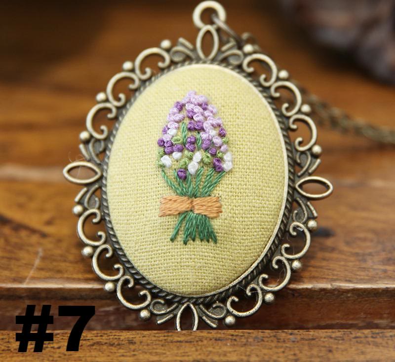 Embroidery Necklace Kits | Diy Sewing Pendants  | Suitable For Mother Day Gift - #7 - image 8