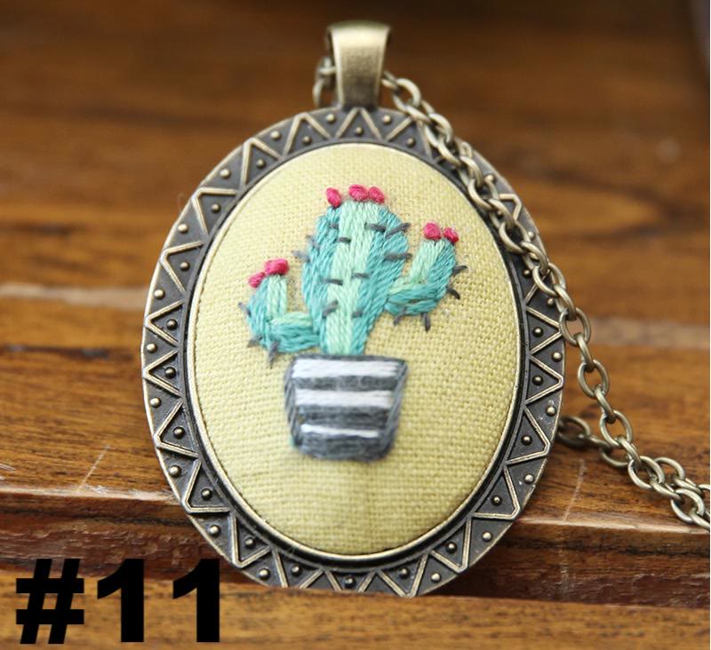 Embroidery Necklace Kits | Creative Stitching Ornament | Hand Embroidered Flower Pendant | Gifts For Her  - #11 - image 11