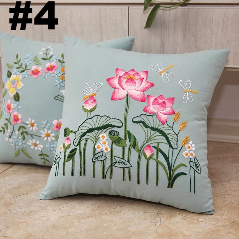 Embroidered Pillow Case Kits  | Stitching Bedroom  Home Decoration | Diy Handmake Floral Crafts - #4 - image 4