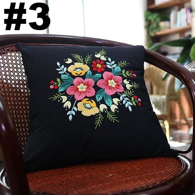 Embroidered Pillow Case Kits  | Stitching Bedroom  Home Decoration | Diy Handmake Floral Crafts - #3 - image 3