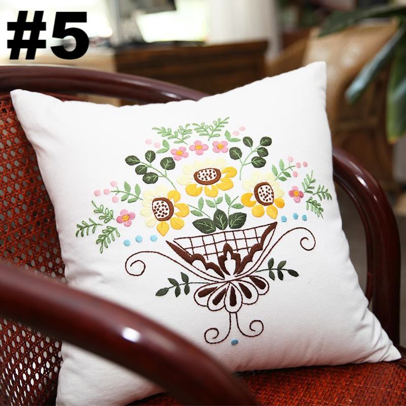 Embroidered Pillow Case Kits  | Stitching Bedroom  Home Decoration | Diy Handmake Floral Crafts - #5 - image 5