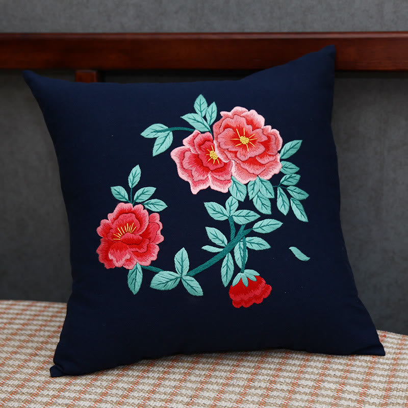 Embroidered Pillow Case Kits  | Stitching Bedroom  Home Decoration | Diy Handmake Floral Crafts - image 9