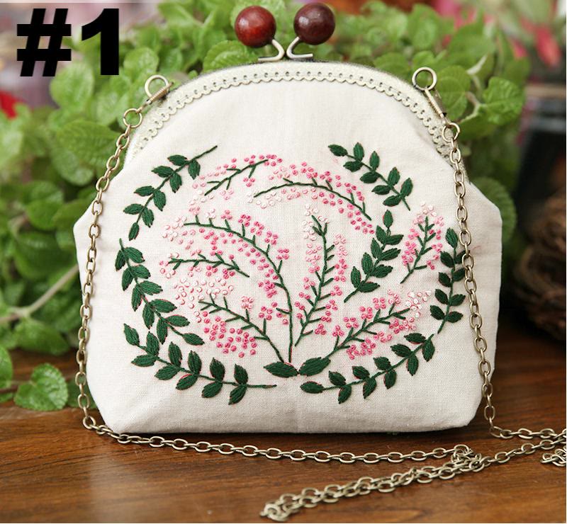 Embroidery Kiss Lock Bag Kit  | Crossbody And Handbag  | Needlework Kit For Beginners | Unique Handmake Craft Gifts - #1 Crossbody bag - image 1