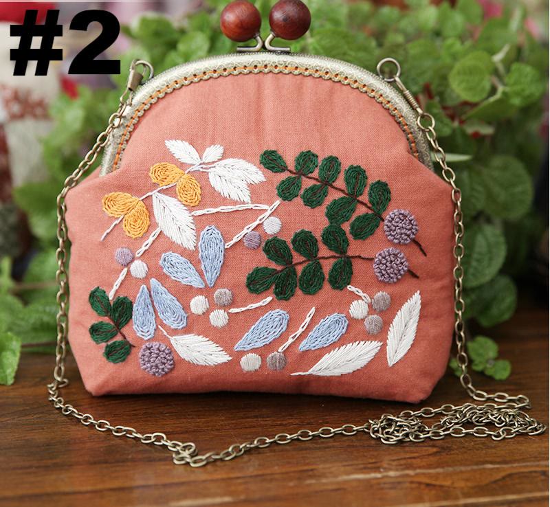 Embroidery Kiss Lock Bag Kit  | Crossbody And Handbag  | Needlework Kit For Beginners | Unique Handmake Craft Gifts - #2 Crossbody bag - image 2