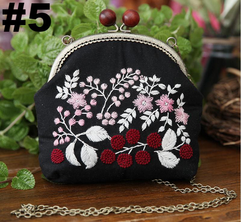 Embroidery Kiss Lock Bag Kit  | Crossbody And Handbag  | Needlework Kit For Beginners | Unique Handmake Craft Gifts - #5 Crossbody bag - image 5