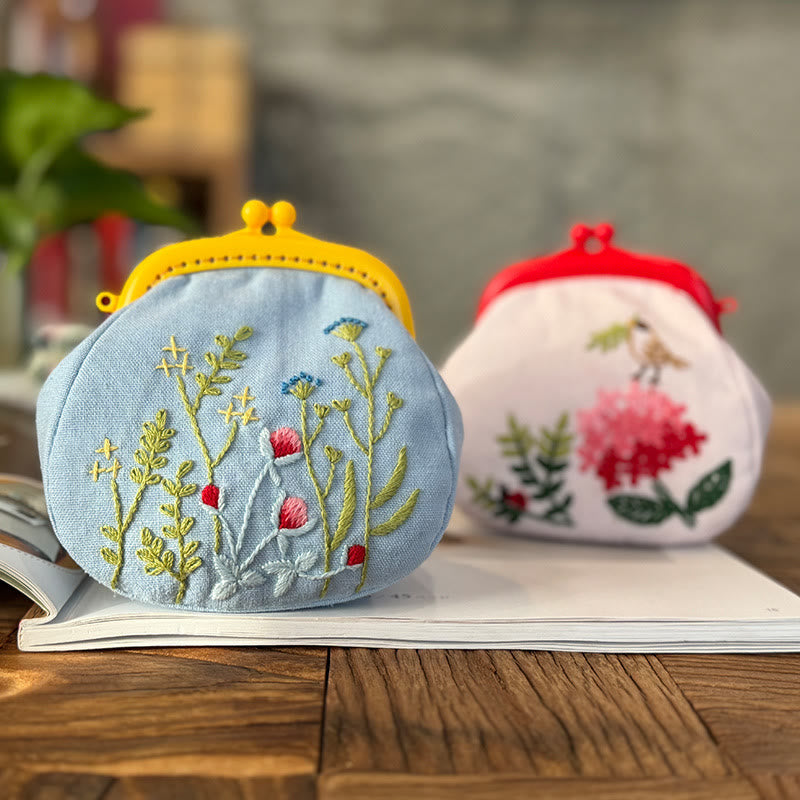 Handmade Mini Lock Coin Purse Kit | Four Season Series Purse | Delicate Floral Crafts | Diy Wallet For Mother - image 1