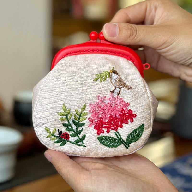 Handmade Mini Lock Coin Purse Kit | Four Season Series Purse | Delicate Floral Crafts | Diy Wallet For Mother - Summer - image 3