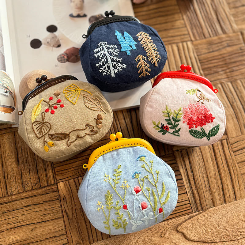 Handmade Mini Lock Coin Purse Kit | Four Season Series Purse | Delicate Floral Crafts | Diy Wallet For Mother - image 0