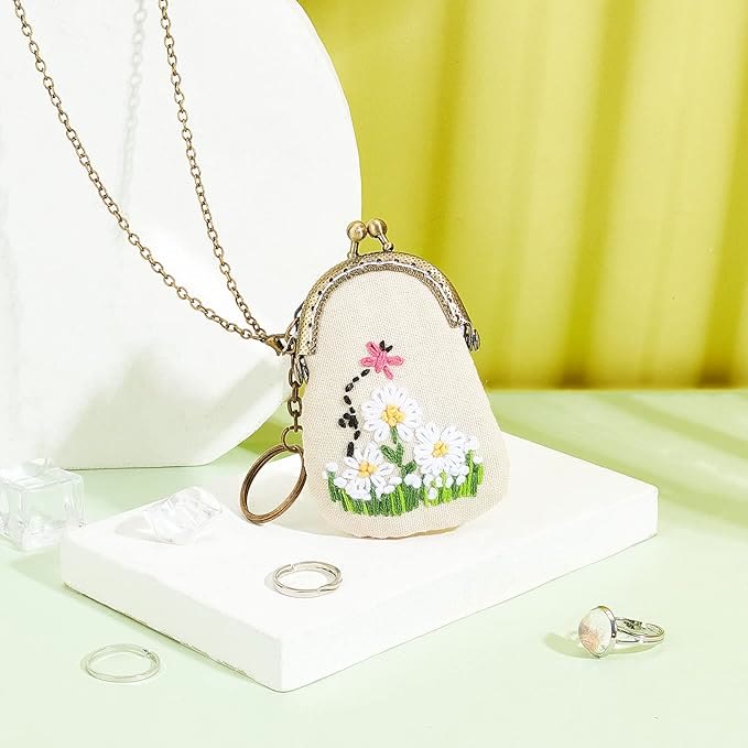 Handmade Mini Lock Coin Purse Kit | Diy Necklace Needlework Bag | Simple Sewing Bag For Women - image 0