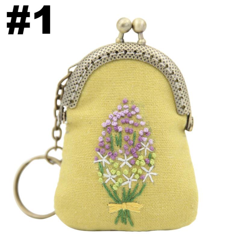 Handmade Mini Lock Coin Purse Kit |  Necklace Needle Bag | Diy Embroidery Kit For Women - #1 - image 2