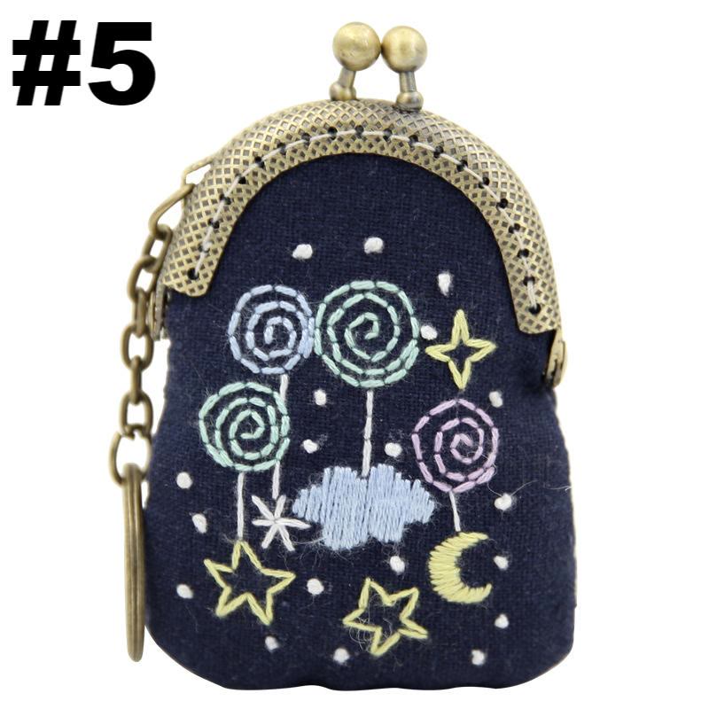 Handmade Mini Lock Coin Purse Kit |  Necklace Needle Bag | Diy Embroidery Kit For Women - #5 - image 6