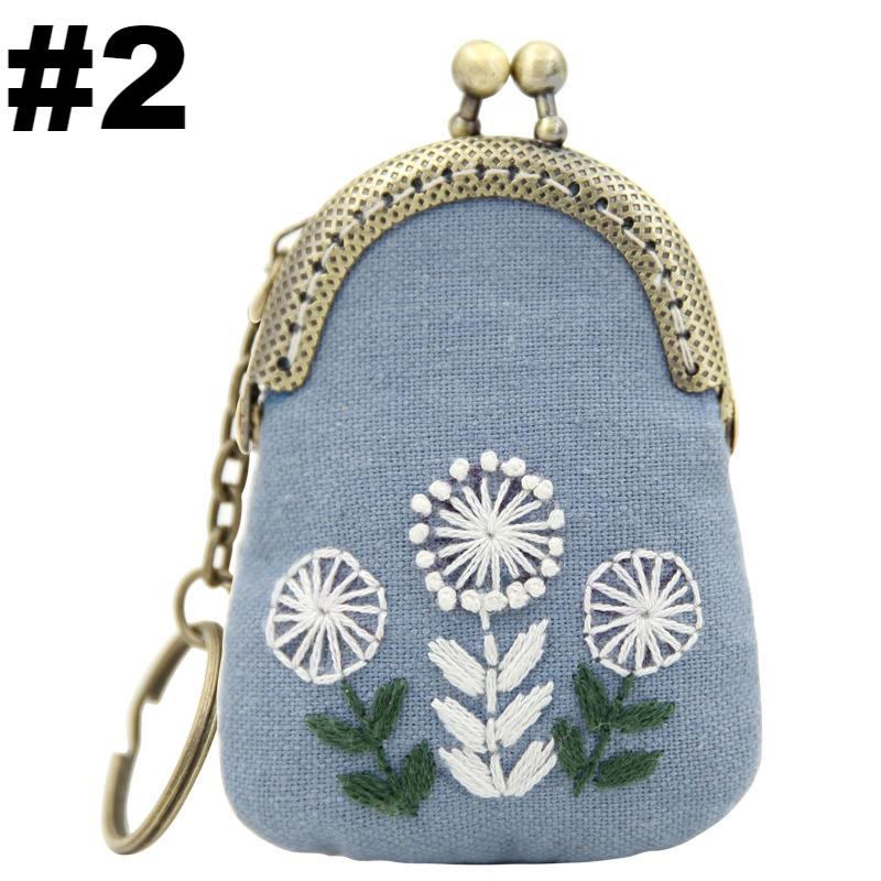 Handmade Mini Lock Coin Purse Kit |  Necklace Needle Bag | Diy Embroidery Kit For Women - #2 - image 3