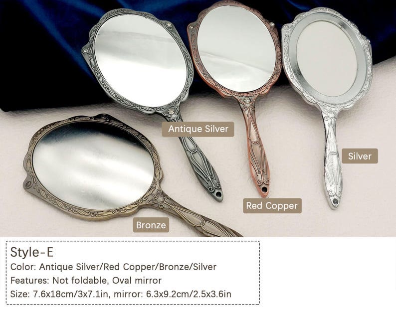 Needle Kit Handheld Mirror |  Pocket Compact Mirrors  | Prefect Gift For Women - E-Silver - image 8